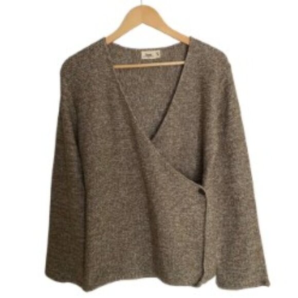 Oona Brown Wrap Sweater M/L - Picture 1 of 4